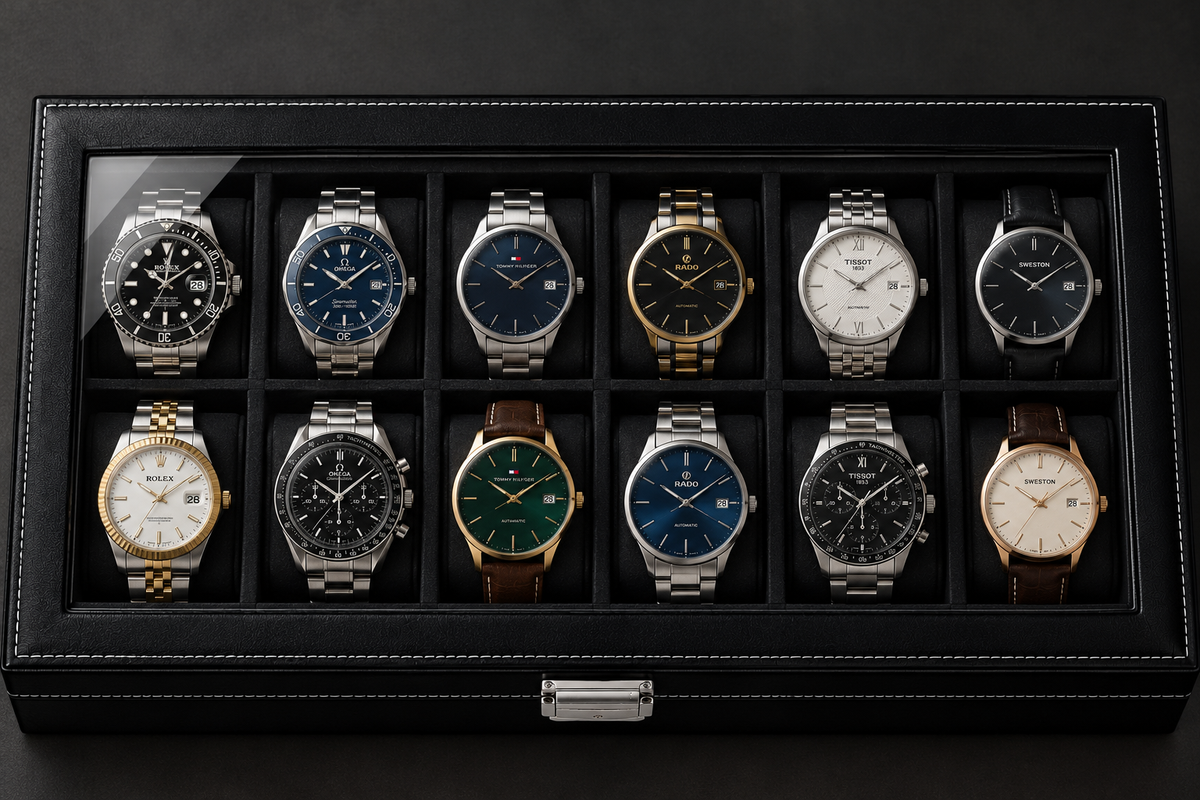 Luxury 12-Slot Watch Display Box with Glass