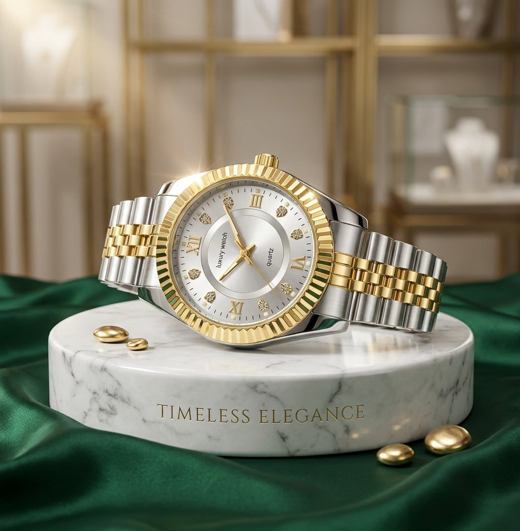 Rolex Date just Style  Watch  Gold & Silver