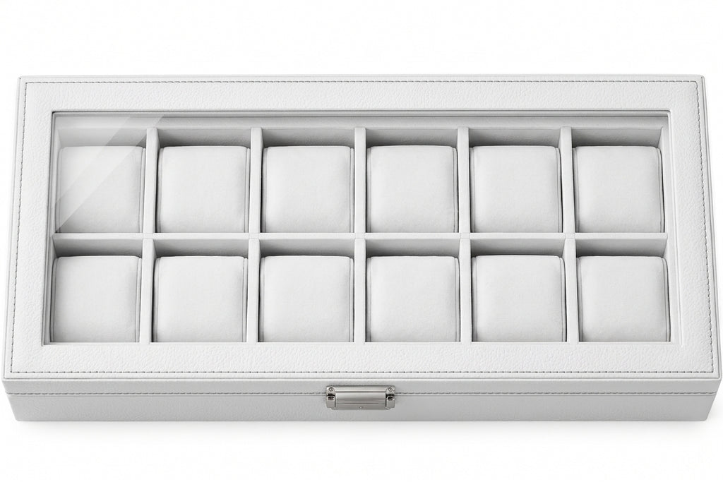 Luxury 12-Slot Watch Display Box with Glass