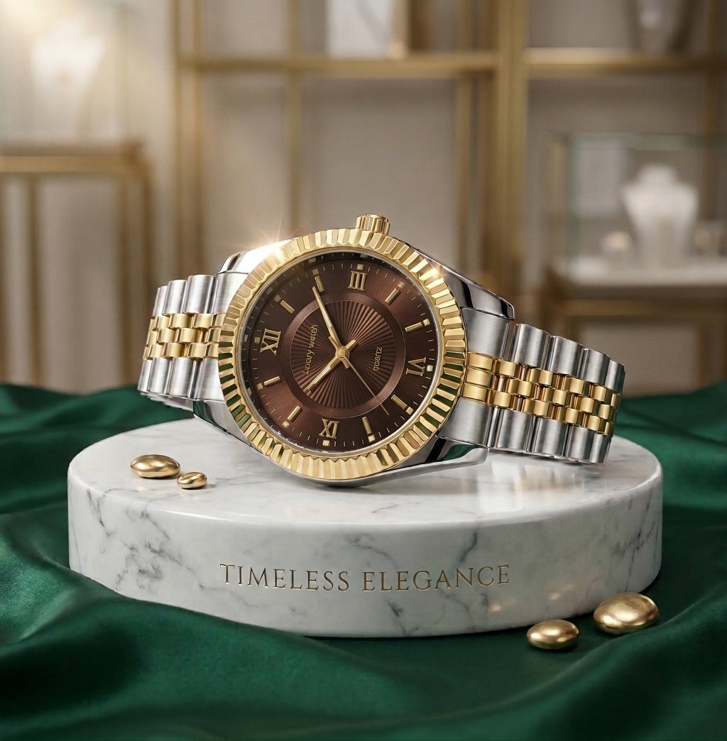 Rolex Date just Style  Watch  Gold & Silver